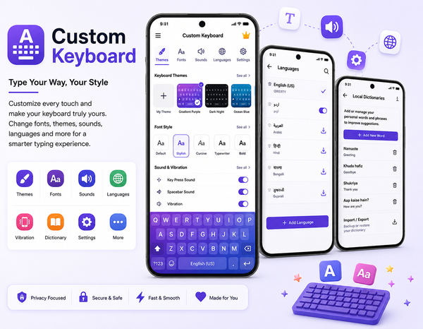 Custom Keyboard mobile app interface