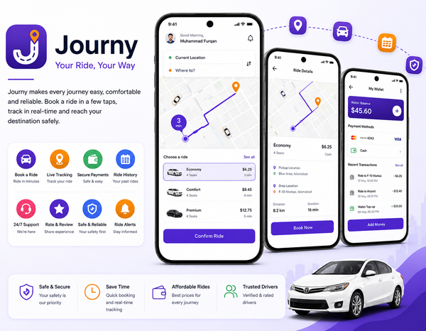Journy travel app interface